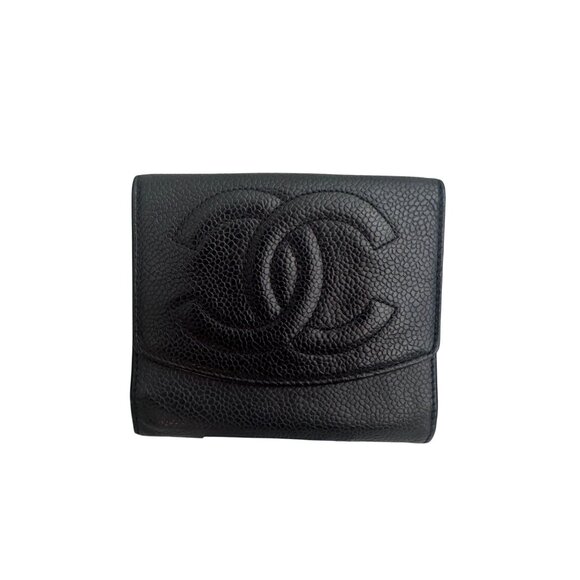 CHANEL Black Caviar Calfskin Bifold Snap Closure Wallet - Picture 2 of 9